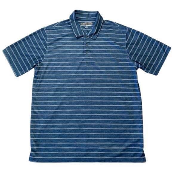 Pebble Beach Other - Pebble Beach Men’s Blue Striped Golf Polo Shirt XL Dry Luxe Performance Tennis